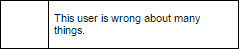 a blank box 'this user is wrong about many things'