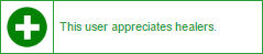 green plus 'this user appreciates healers'