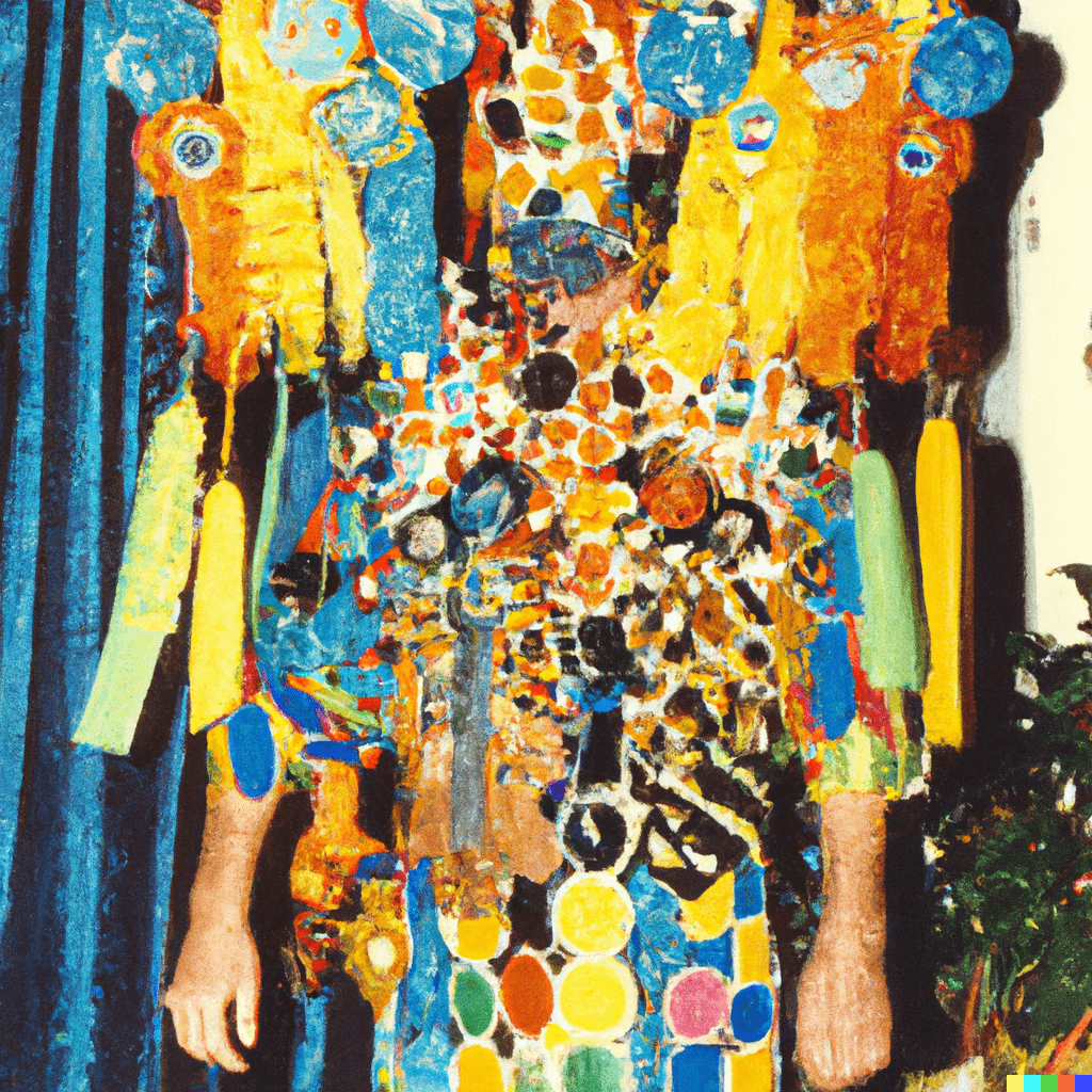 prompt: a vintage photograph of elaborate highly detailed colorful awesome tacky handmade costume at a costume party