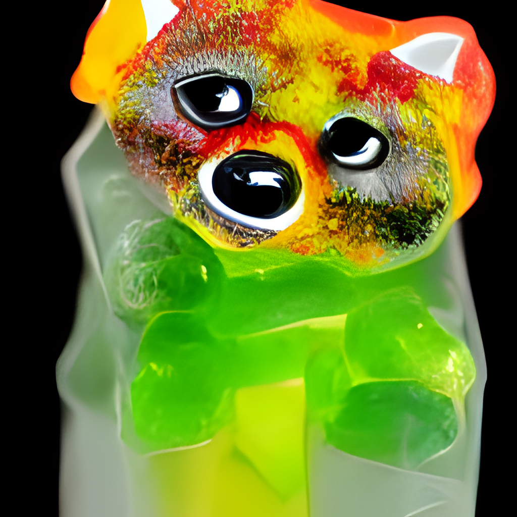 geometric gummy raccoon