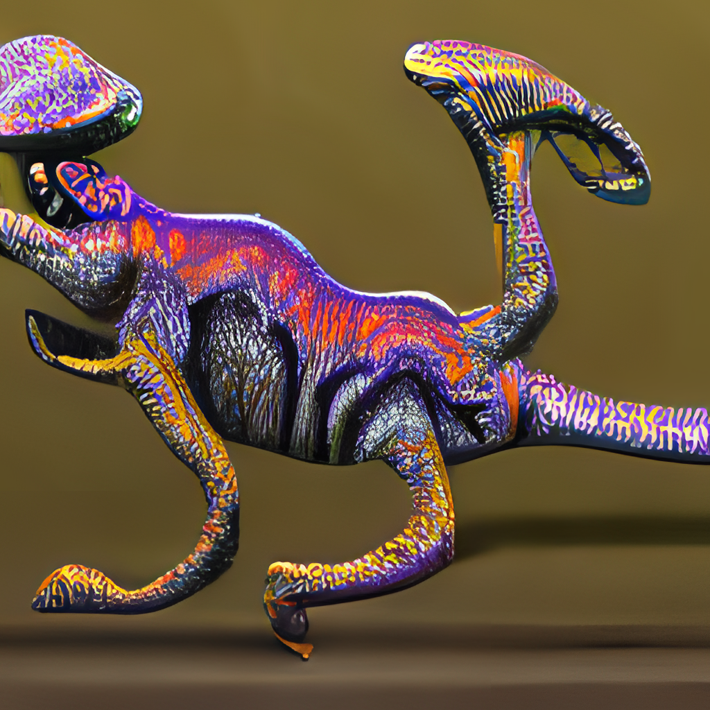 chameleon with a scorpion pincer bent backwards