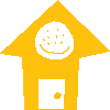 pixel art of a yellow eye with orange eyelashes