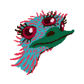 ostrich-like mammile portrait